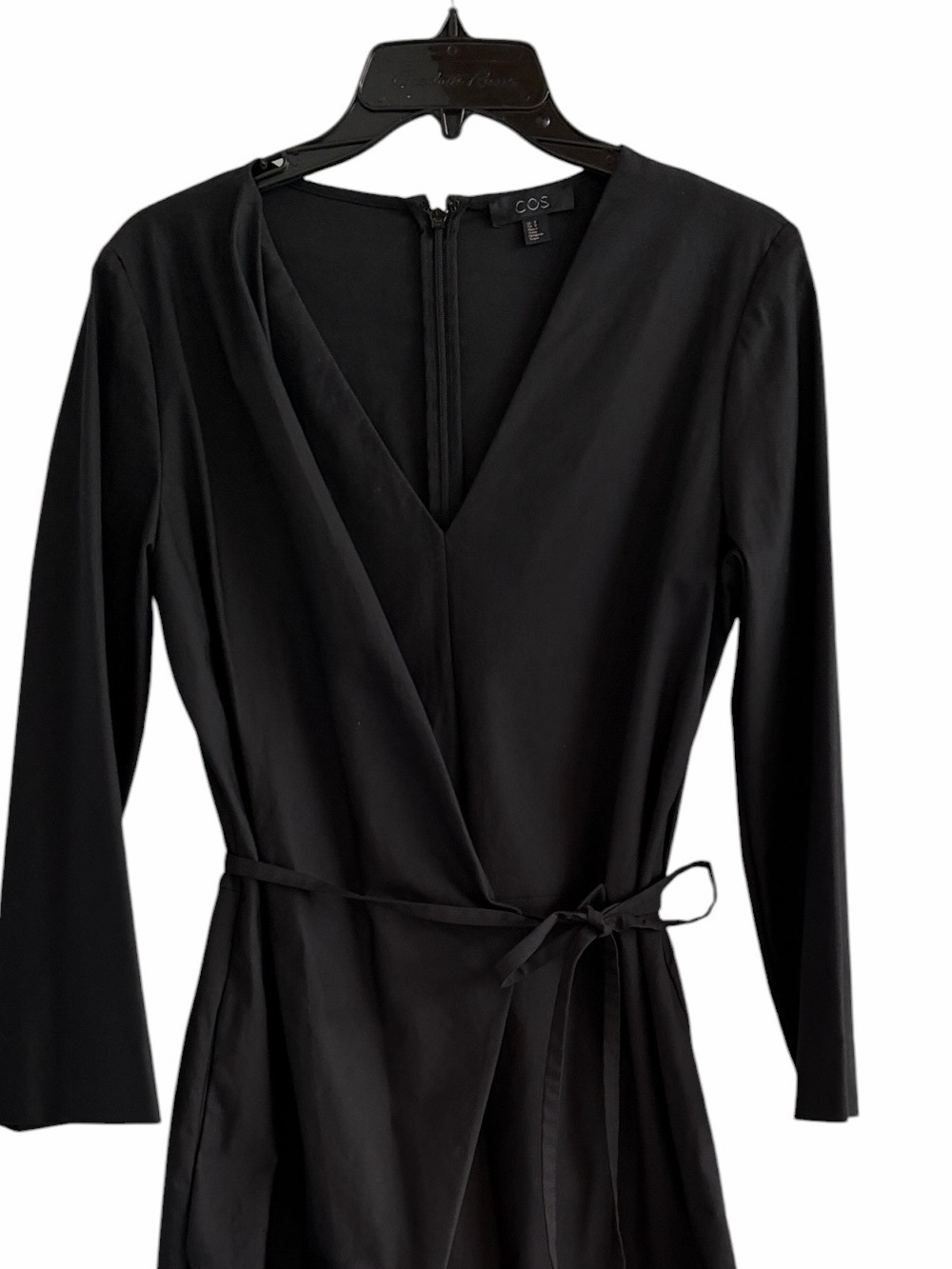 COS Black Wrap-Style Long-Sleeve Jumpsuit size 8 - Picture 3 of 9